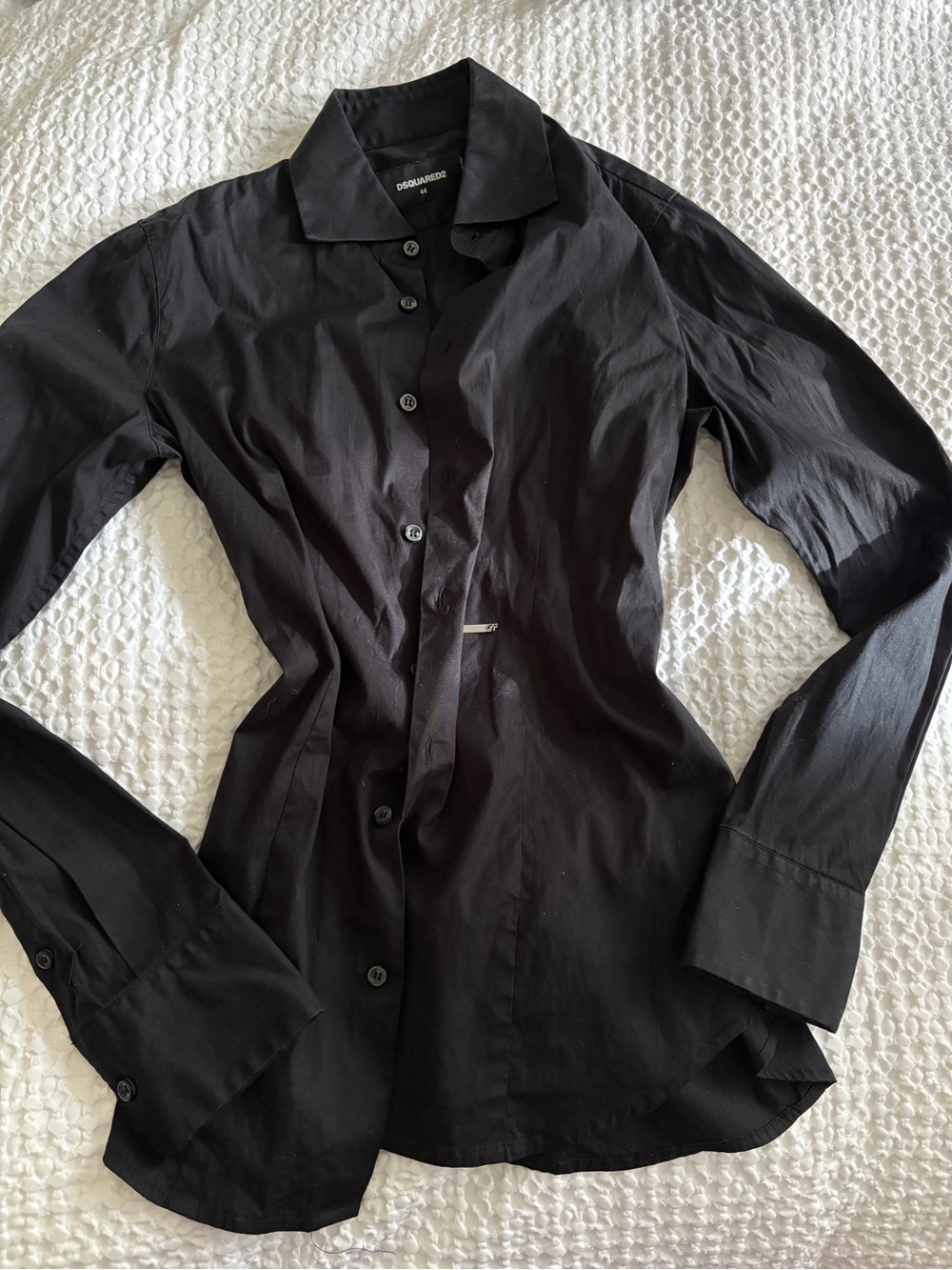 DSQUARED2 Black Men's Slim Dress Shirt